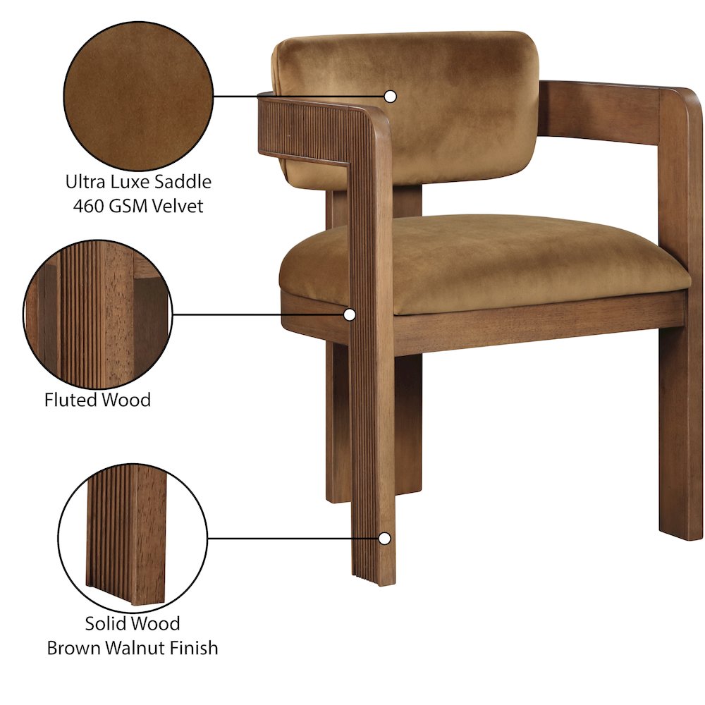 Sacha Saddle Velvet Dining Chair, Set of 2. Picture 9
