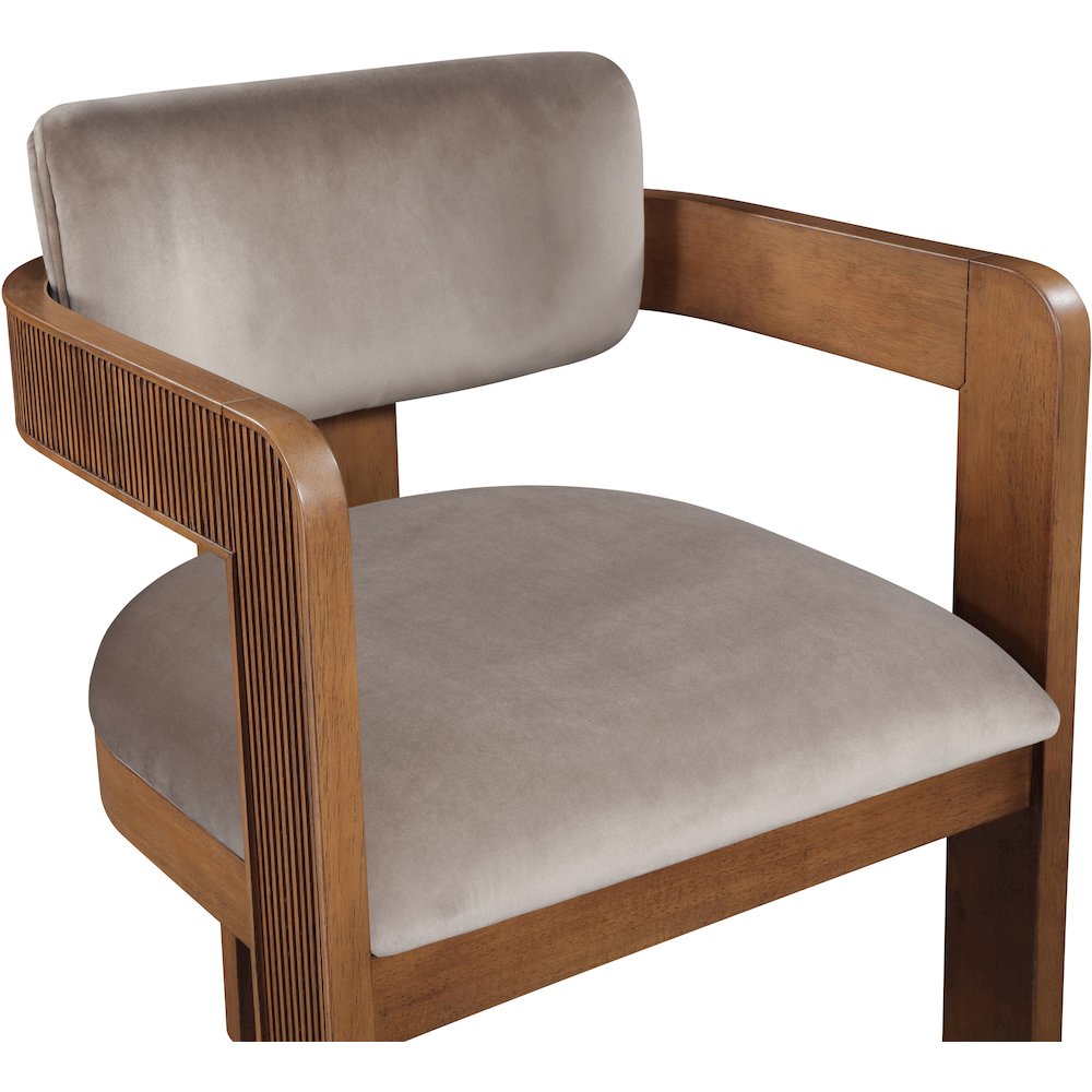 Sacha Taupe Velvet Dining Chair, Set of 2. Picture 6
