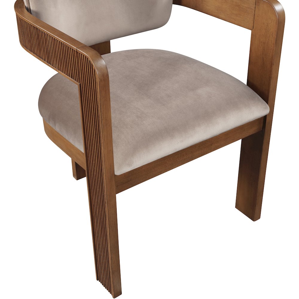 Sacha Taupe Velvet Dining Chair, Set of 2. Picture 7