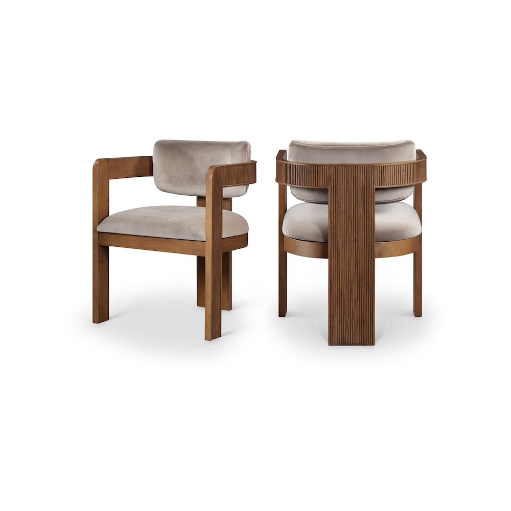Sacha Taupe Velvet Dining Chair, Set of 2. Picture 1