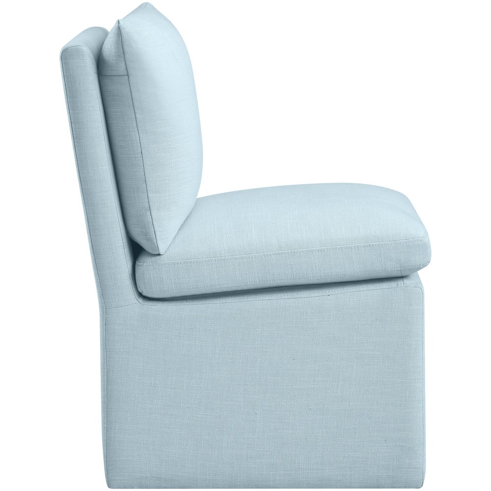 Nelori Light Blue Linen Textured Performance Fabric Dining Chair, Set of 2. Picture 4