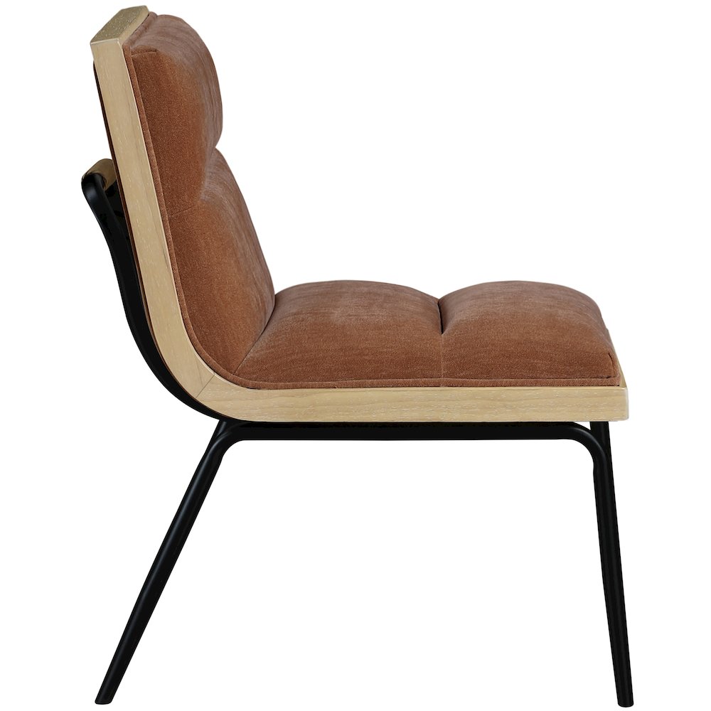 Viceroy Cognac Fabric Upholstered Dining Chair, Set of 2. Picture 4