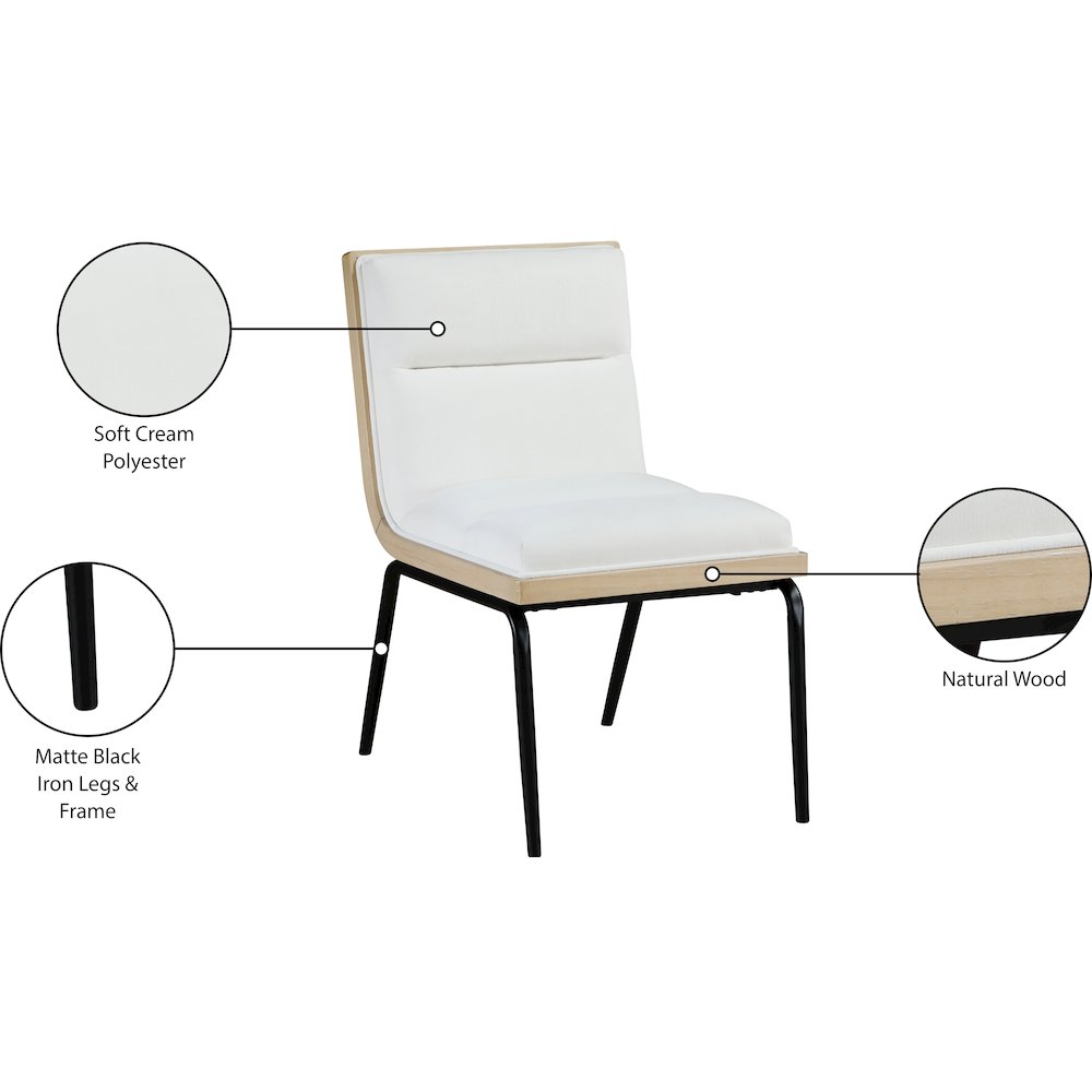 Viceroy Cream Fabric Upholstered Dining Chair, Set of 2. Picture 13