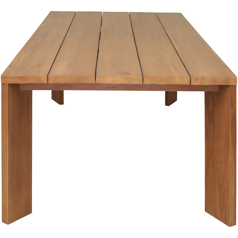 Mirella 96" Natural Teak Wood Outdoor Patio Dining Table. Picture 3