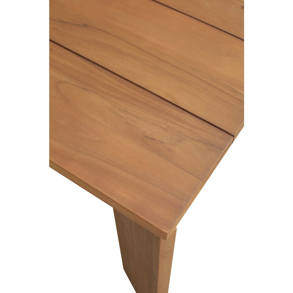 Mirella 96" Natural Teak Wood Outdoor Patio Dining Table. Picture 5