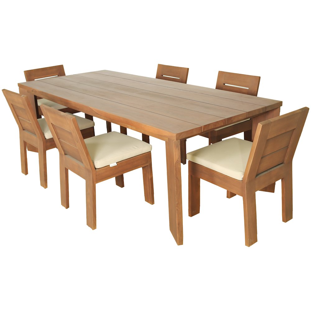 Mirella 96" Natural Teak Wood Outdoor Patio Dining Table. Picture 6