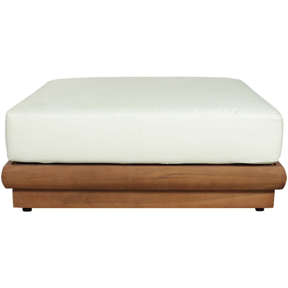 Mirella White Water Resistant Fabric Patio Ottoman. Picture 3