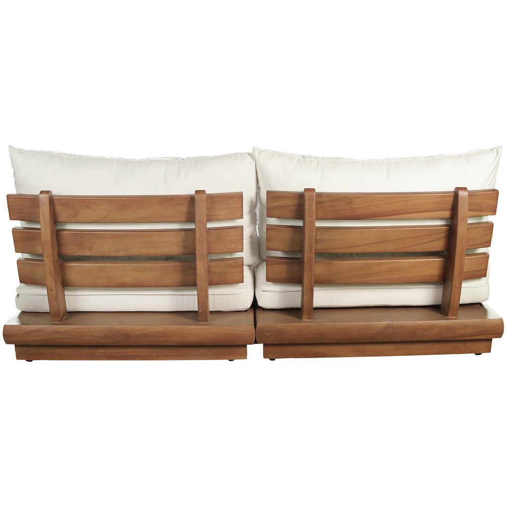 Mirella 74" White Water Resistant Fabric 2pc Patio Loveseat. Picture 5