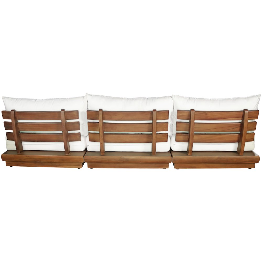 Mirella 111" White Water Resistant Fabric 3pc Patio Sofa. Picture 5
