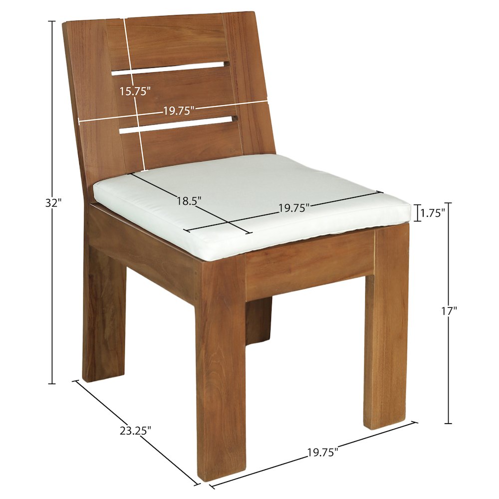 Mirella White Water Resistant Fabric Upholstered Outdoor Patio Dining Side Chair. Picture 9