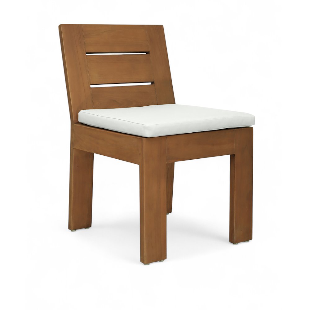 Mirella White Water Resistant Fabric Upholstered Outdoor Patio Dining Side Chair. Picture 1