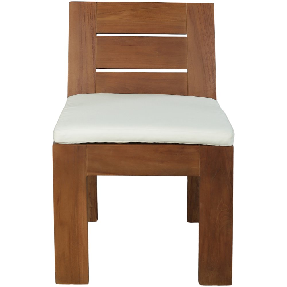 Mirella White Water Resistant Fabric Upholstered Outdoor Patio Dining Side Chair. Picture 3