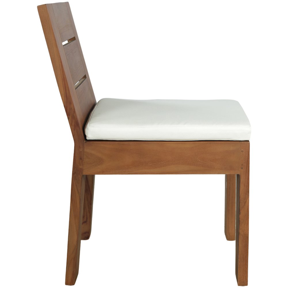 Mirella White Water Resistant Fabric Upholstered Outdoor Patio Dining Side Chair. Picture 4