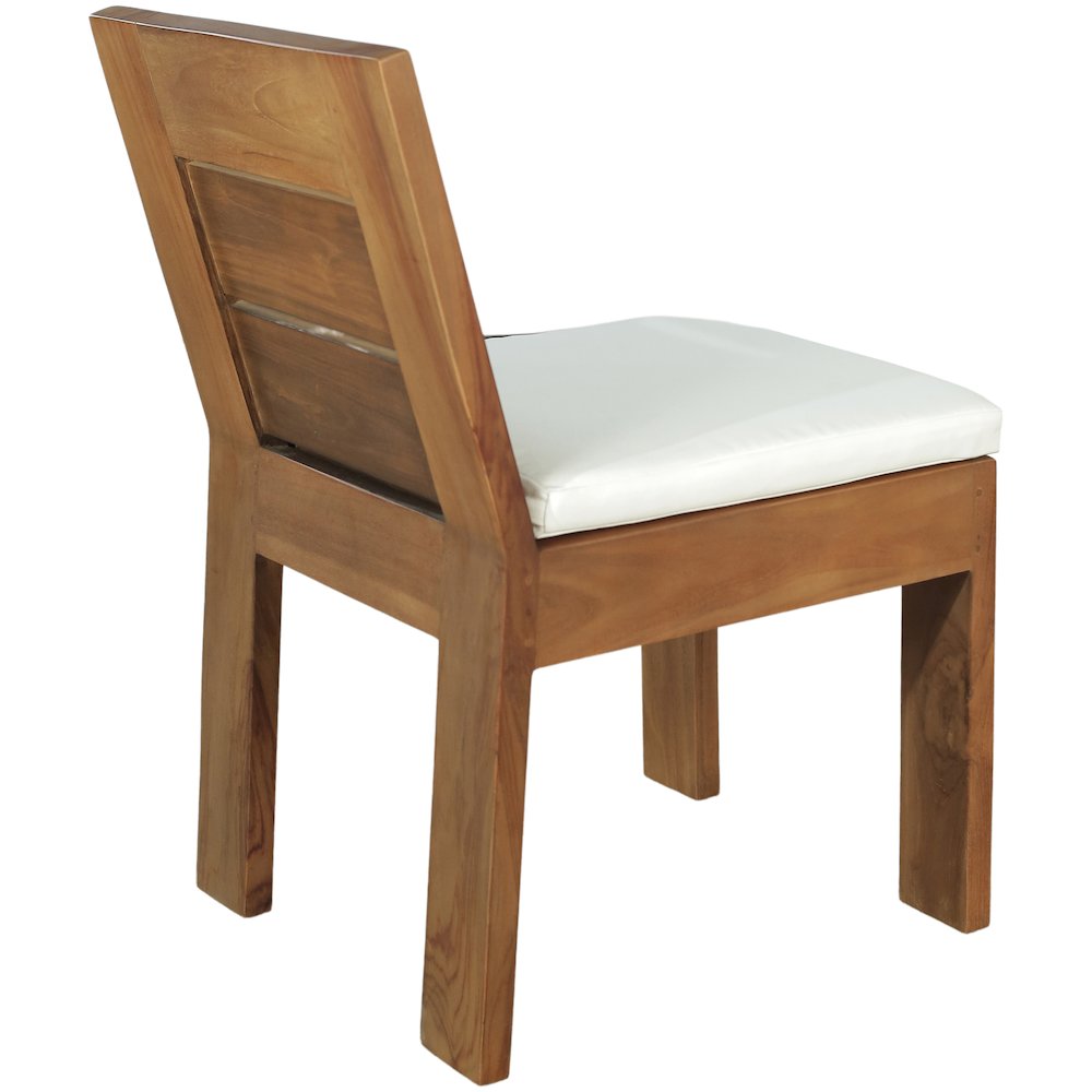 Mirella White Water Resistant Fabric Upholstered Outdoor Patio Dining Side Chair. Picture 6