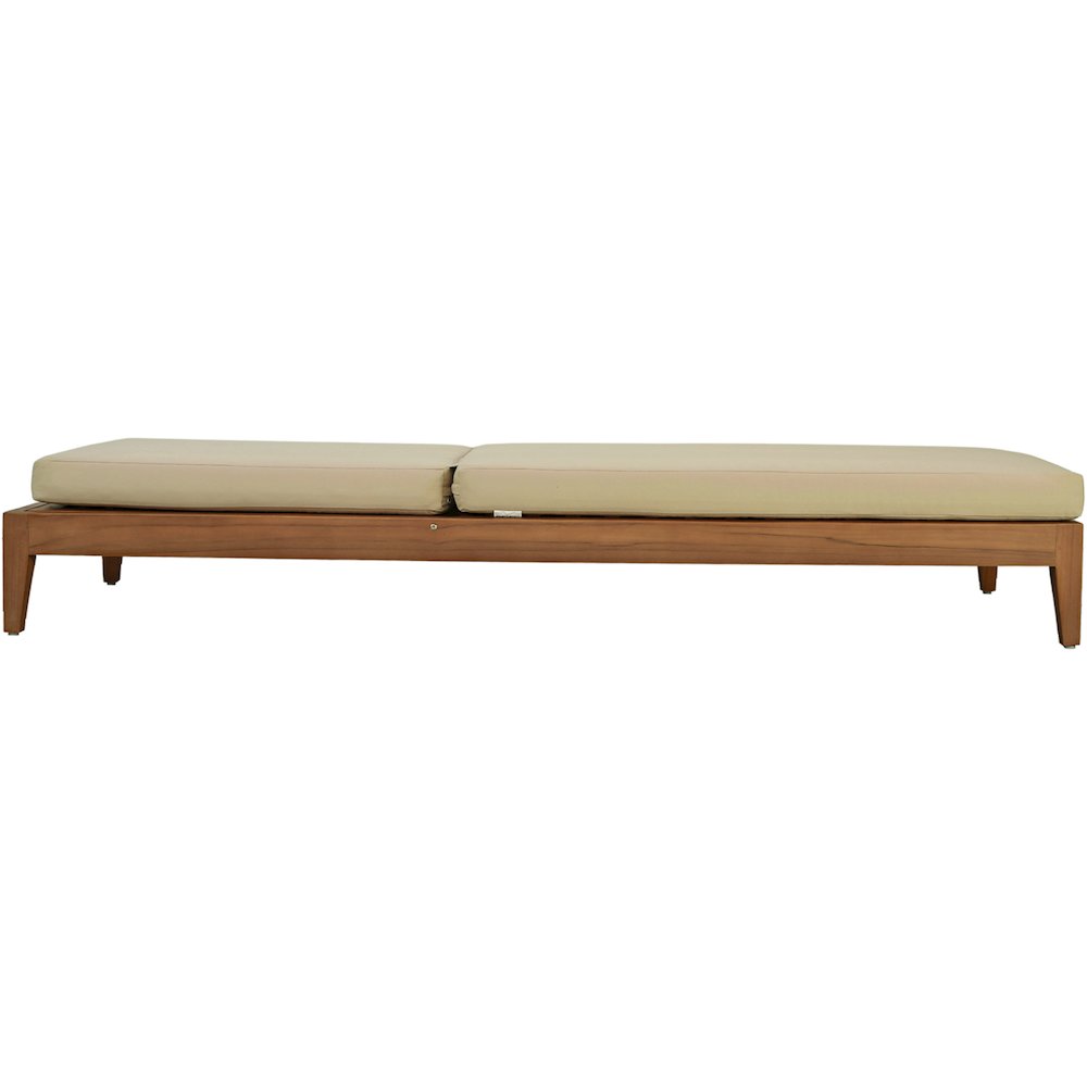 Mirella Tan Water Resistant Fabric Upholstered Outdoor Patio Chaise Lounge. Picture 5