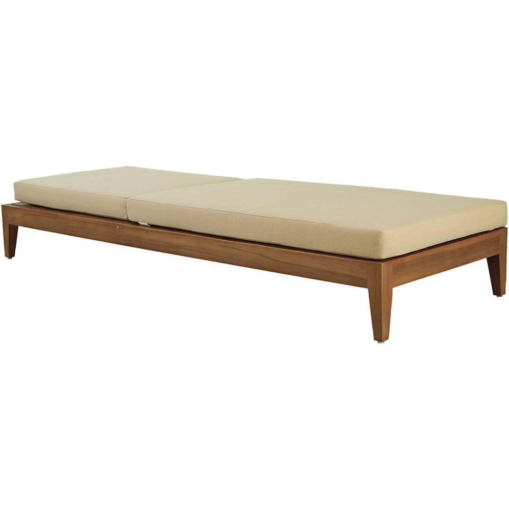 Mirella Tan Water Resistant Fabric Upholstered Outdoor Patio Chaise Lounge. Picture 6