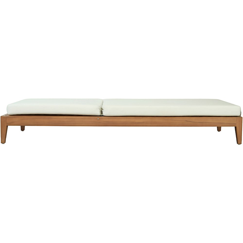 Mirella White Water Resistant Fabric Upholstered Outdoor Patio Chaise Lounge. Picture 5