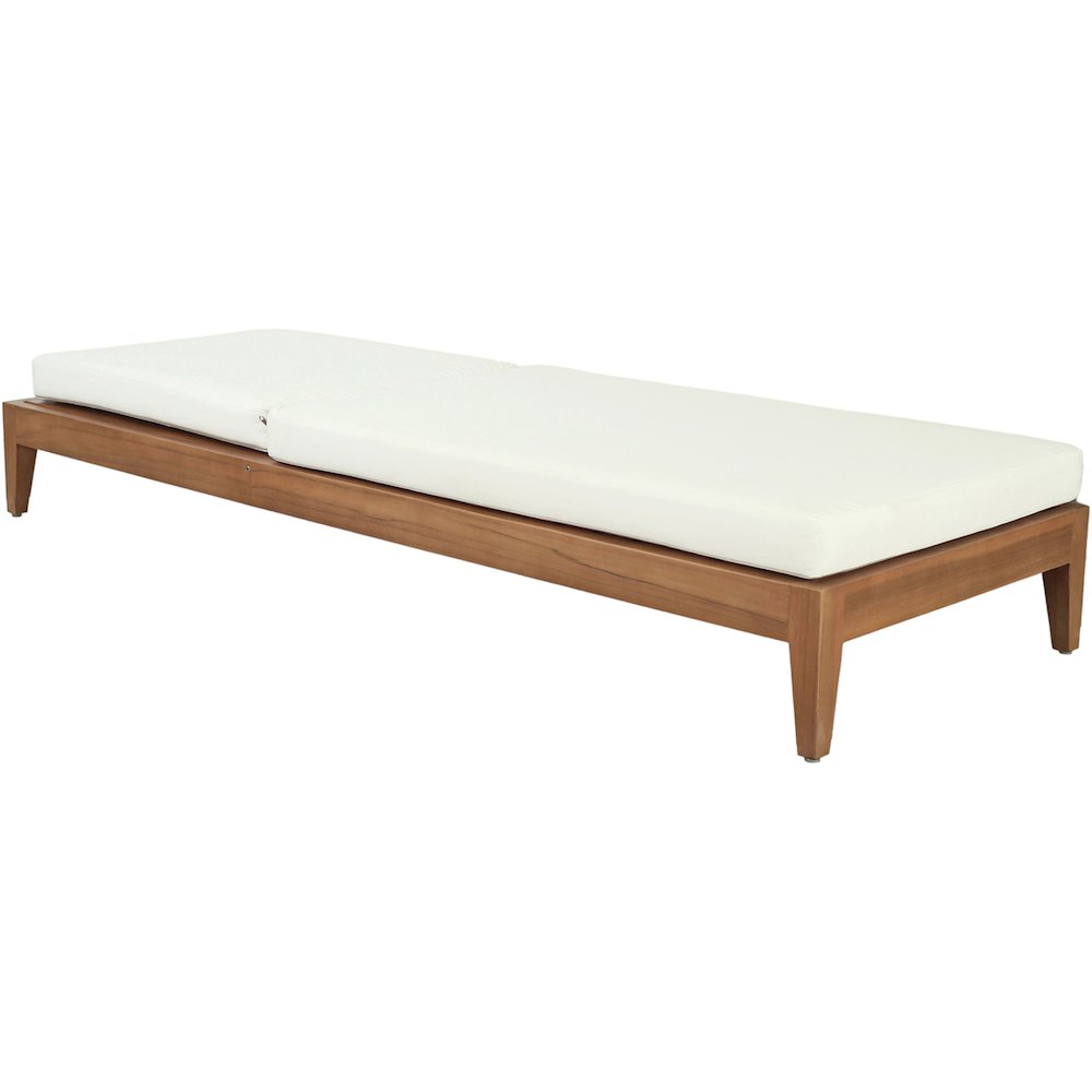 Mirella White Water Resistant Fabric Upholstered Outdoor Patio Chaise Lounge. Picture 6