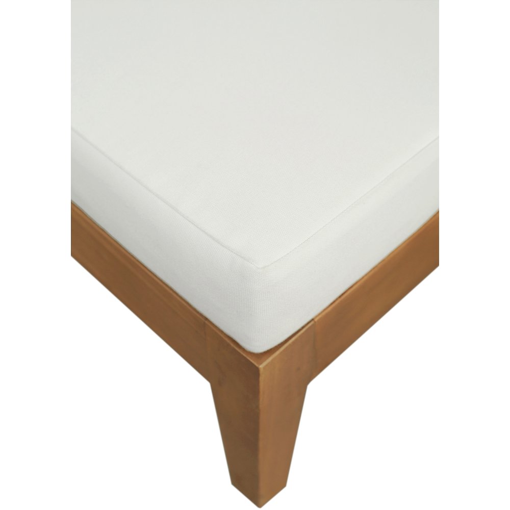 Mirella White Water Resistant Fabric Upholstered Outdoor Patio Chaise Lounge. Picture 8