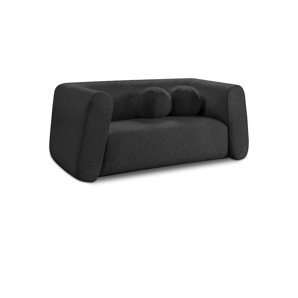 Abbington Black Boucle Fabric Loveseat. Picture 1