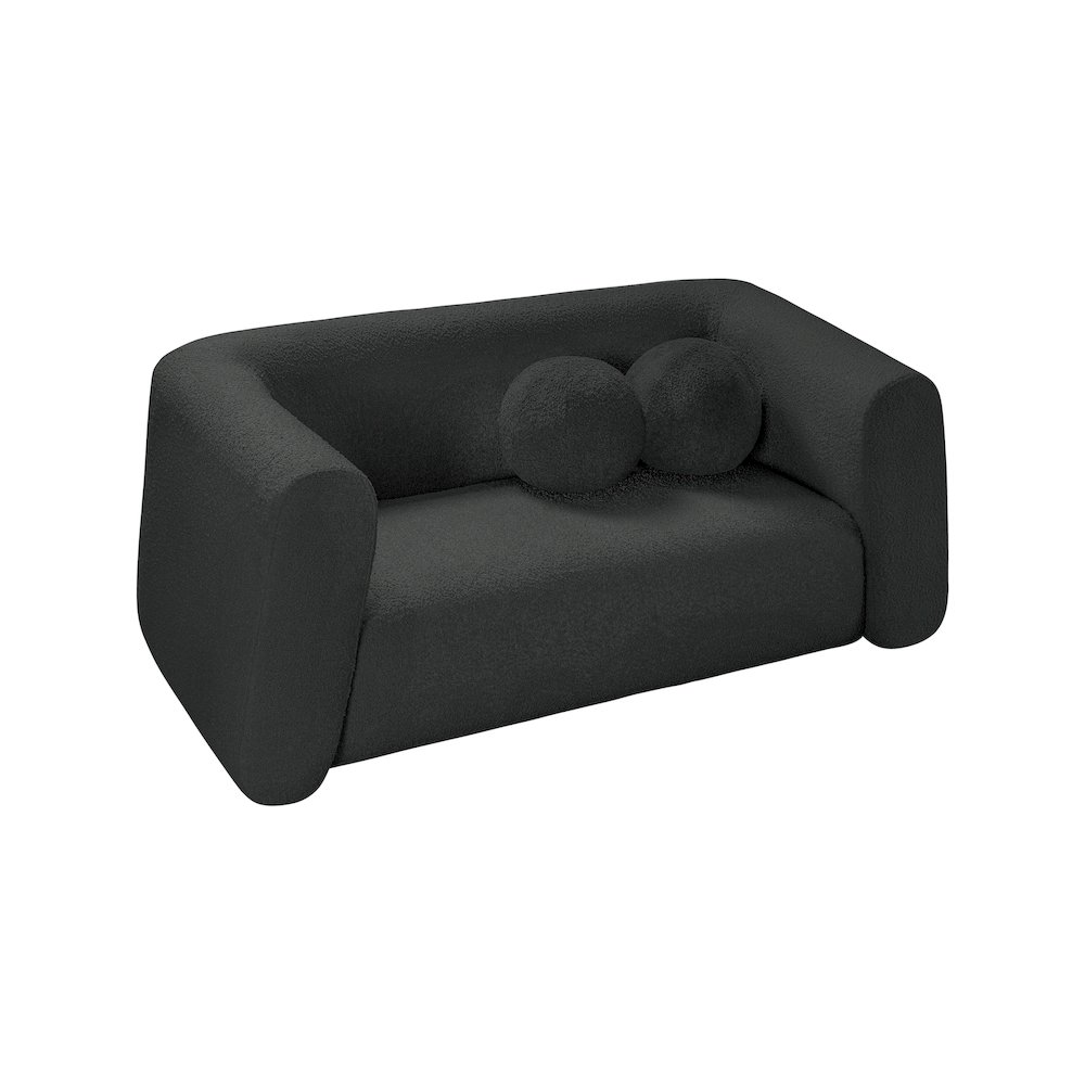 Abbington Black Boucle Fabric Loveseat. Picture 3