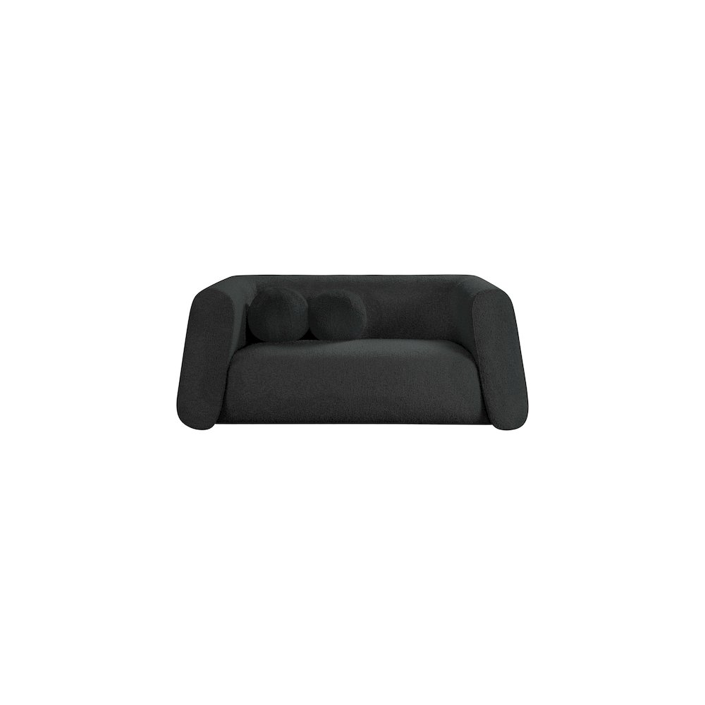 Abbington Black Boucle Fabric Loveseat. Picture 4