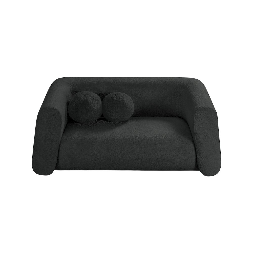 Abbington Black Boucle Fabric Loveseat. Picture 5