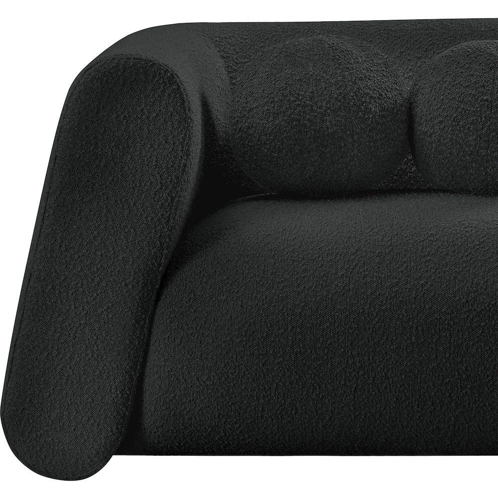 Abbington Black Boucle Fabric Loveseat. Picture 9