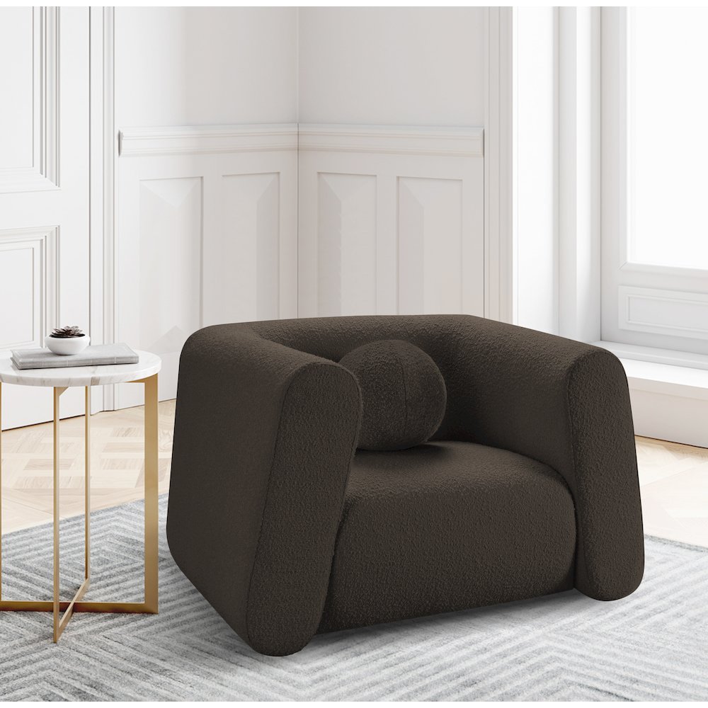 Abbington Brown Boucle Fabric Chair. Picture 2