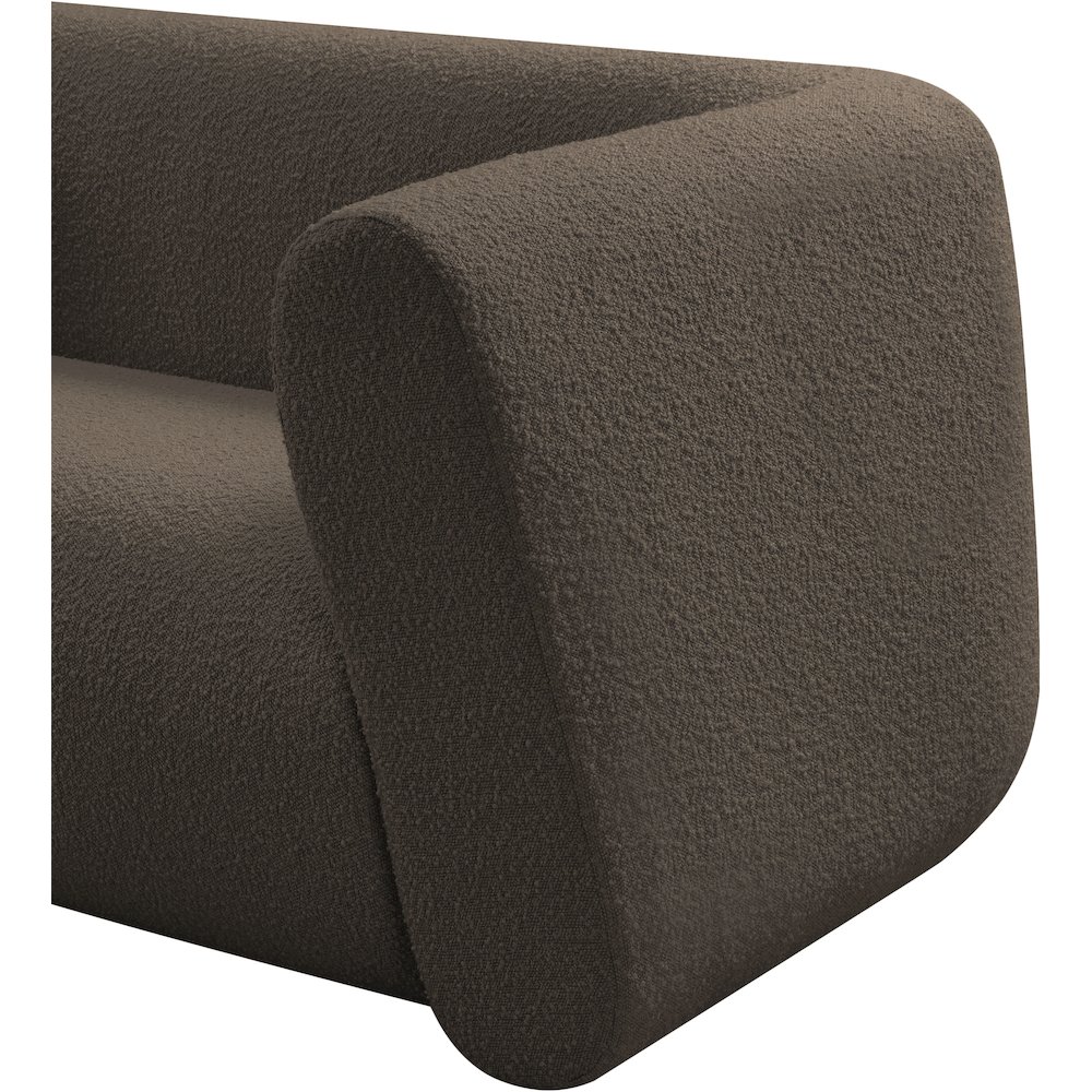 Abbington Brown Boucle Fabric Loveseat. Picture 12