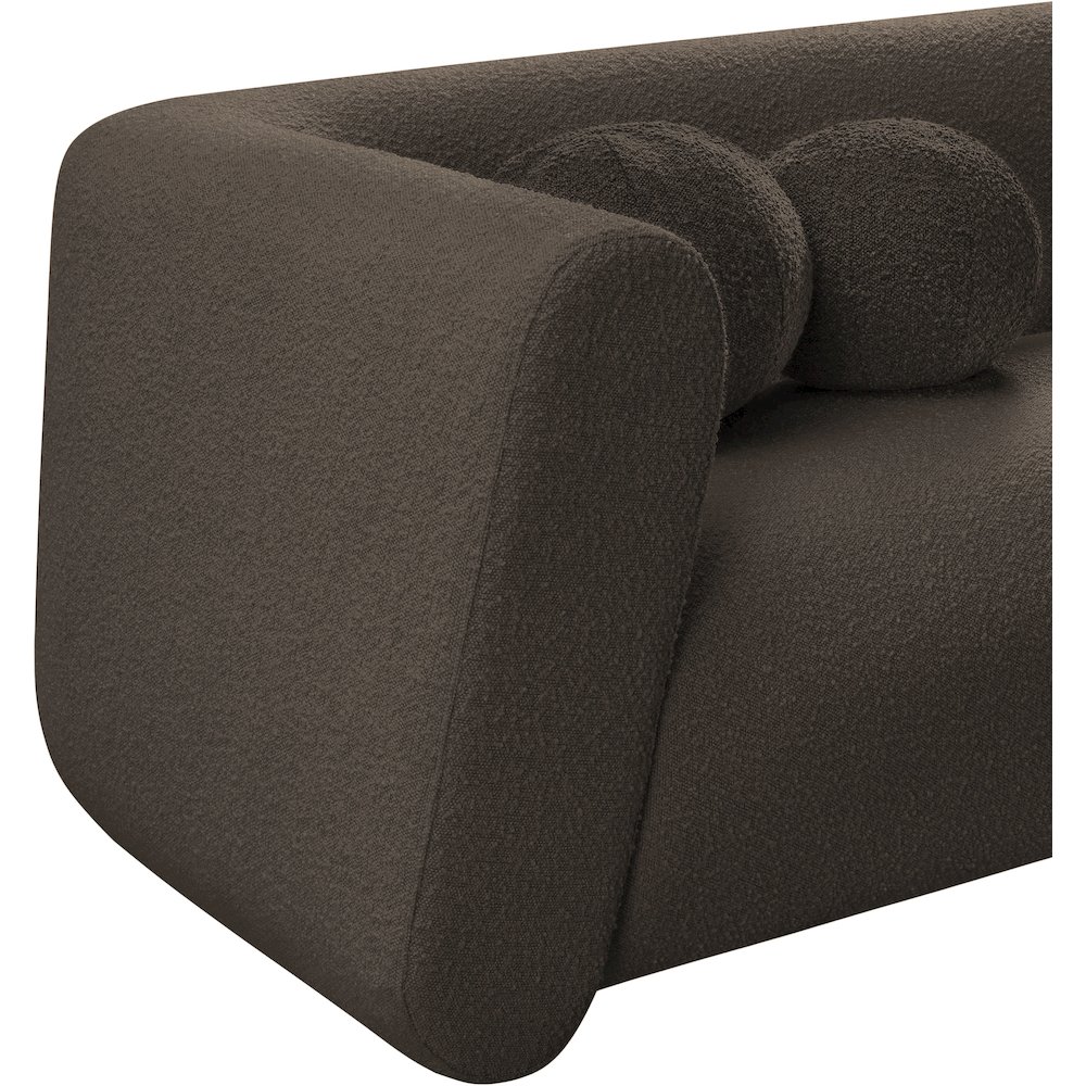 Abbington Brown Boucle Fabric Loveseat. Picture 13