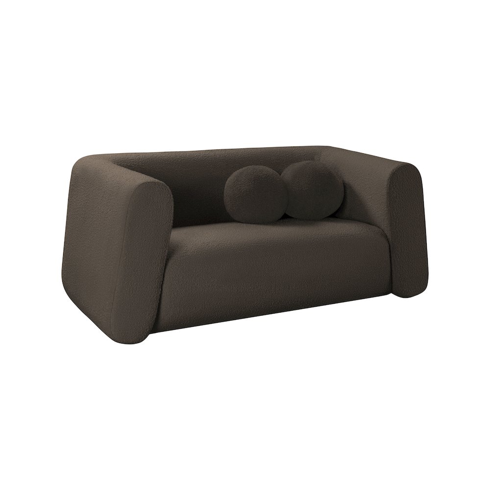 Abbington Brown Boucle Fabric Loveseat. Picture 3