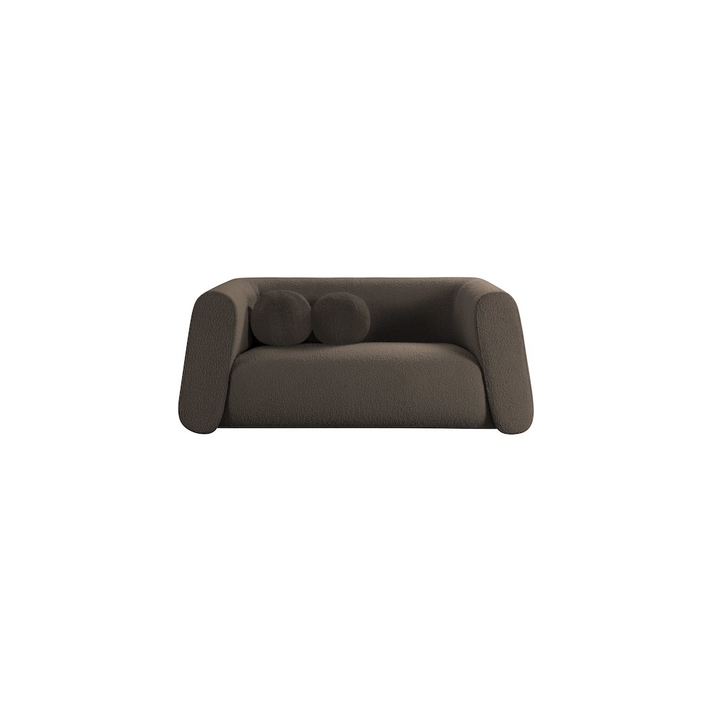 Abbington Brown Boucle Fabric Loveseat. Picture 4