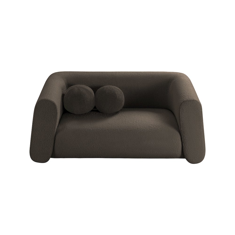 Abbington Brown Boucle Fabric Loveseat. Picture 5