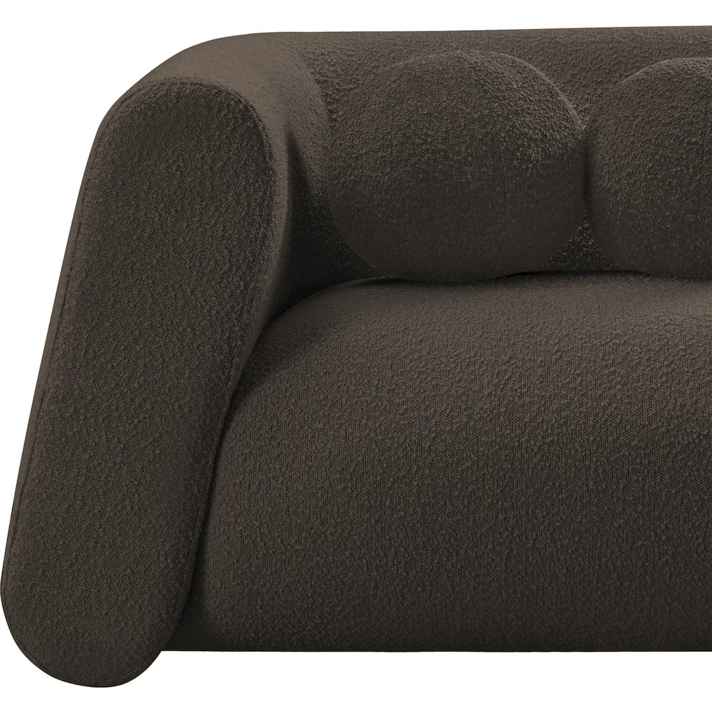 Abbington Brown Boucle Fabric Loveseat. Picture 9