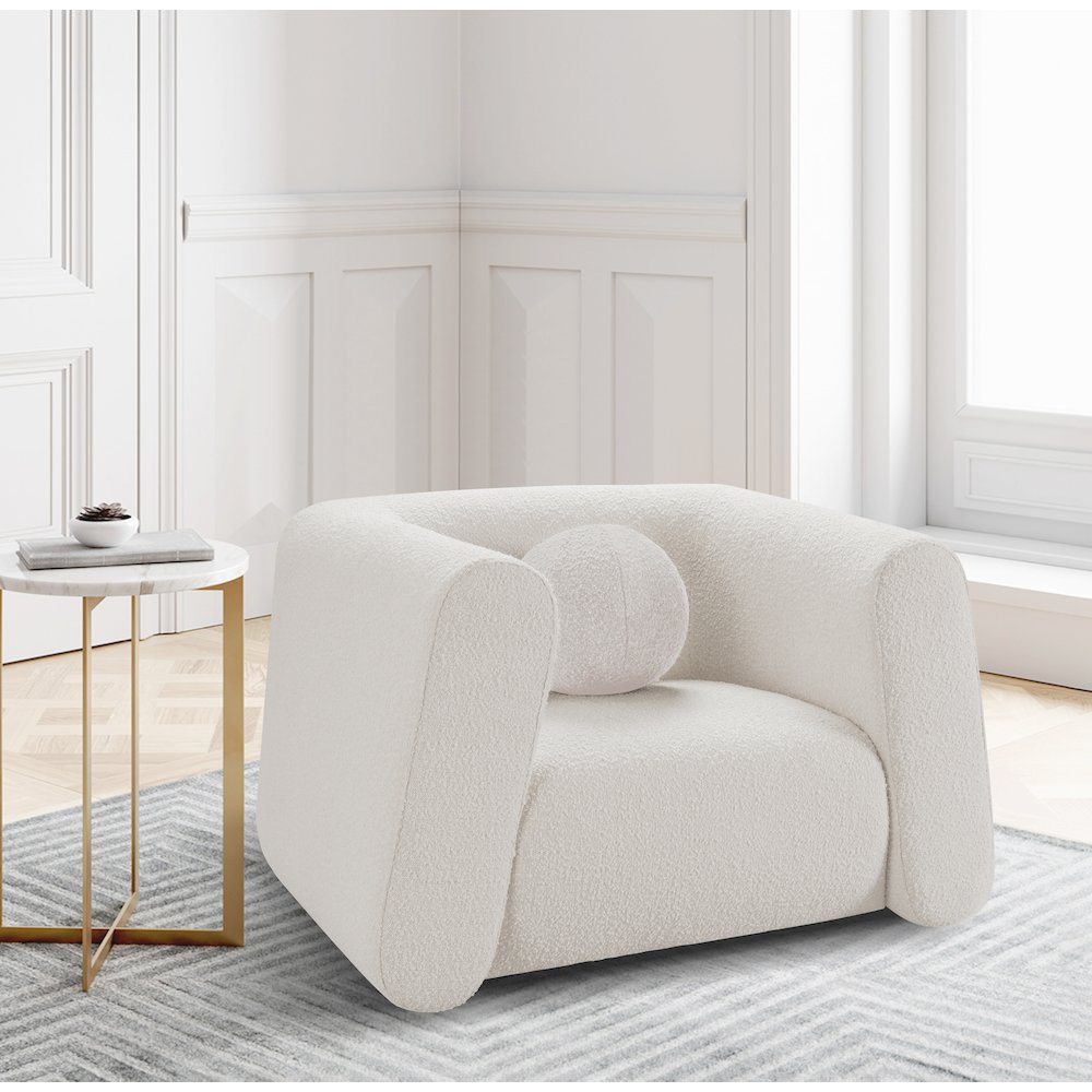 Abbington Cream Boucle Fabric Chair. Picture 2