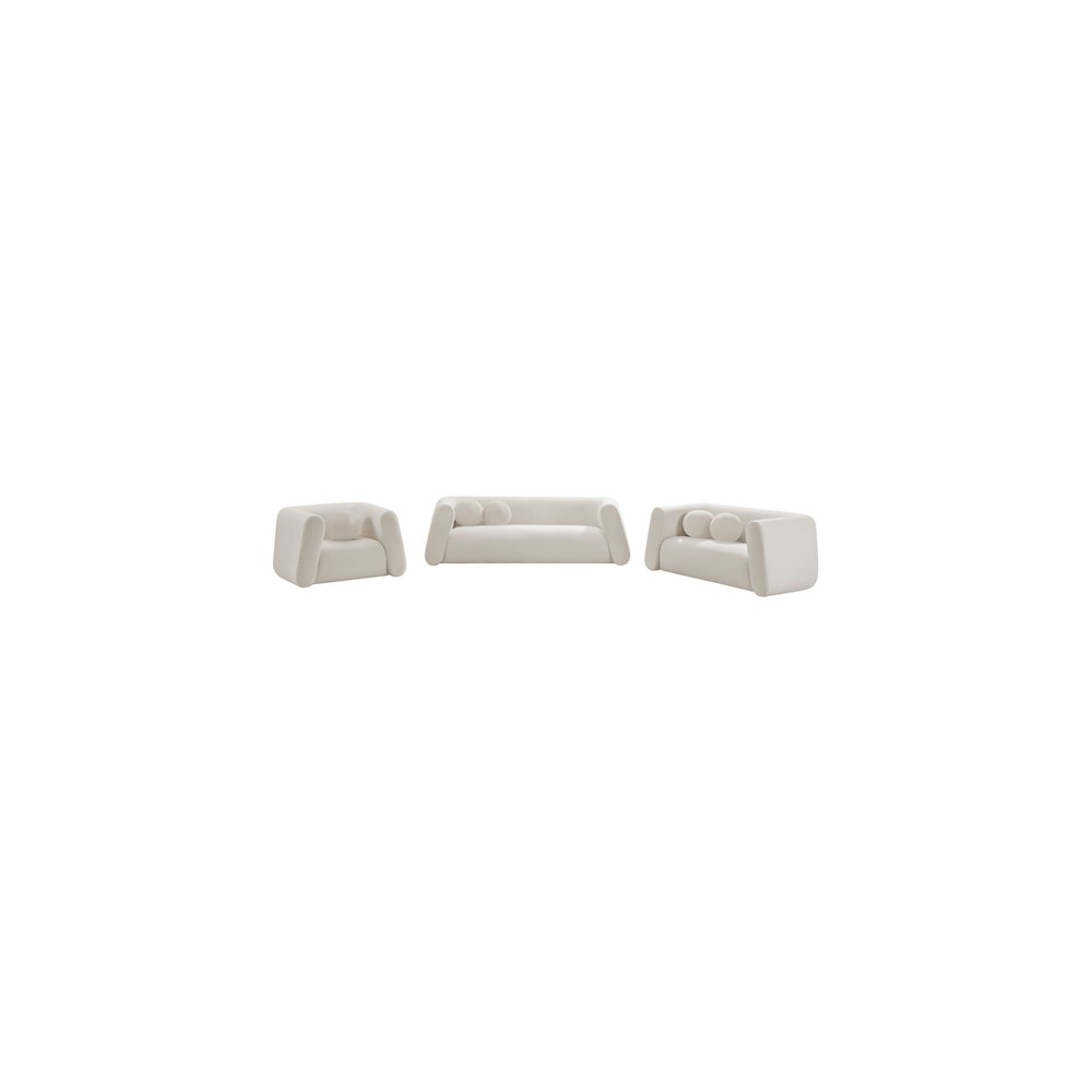 Abbington Cream Boucle Fabric Loveseat. Picture 15
