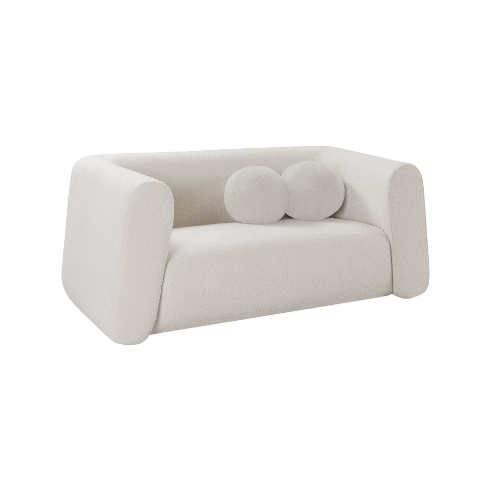 Abbington Cream Boucle Fabric Loveseat. Picture 3