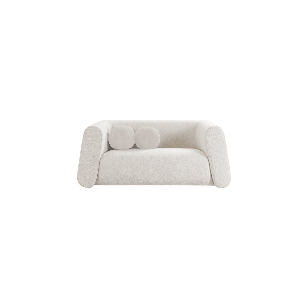 Abbington Cream Boucle Fabric Loveseat. Picture 4