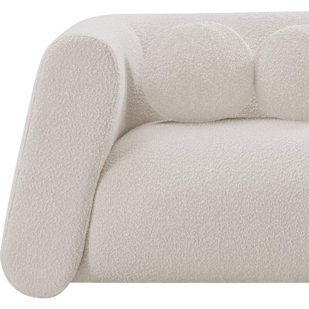 Abbington Cream Boucle Fabric Loveseat. Picture 9