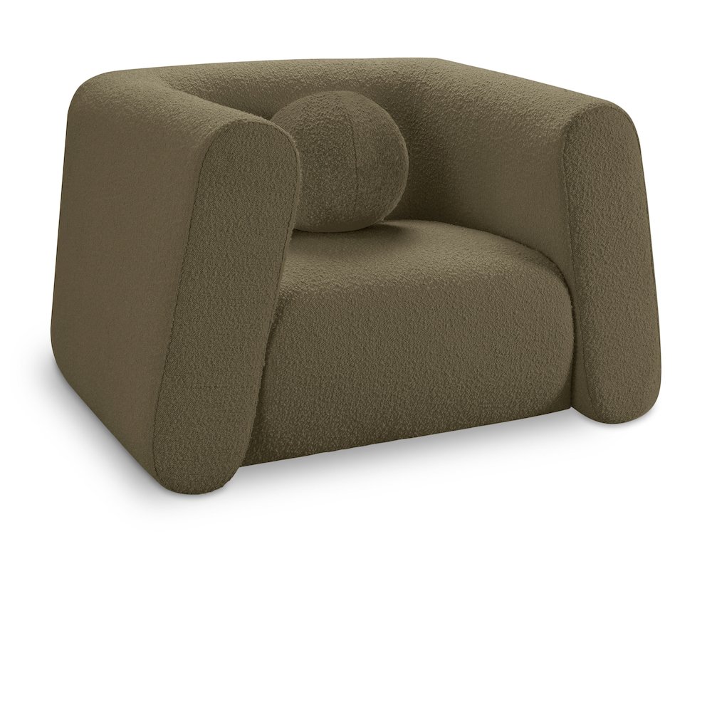 Abbington Olive Boucle Fabric Chair. Picture 1