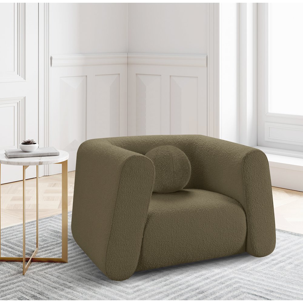 Abbington Olive Boucle Fabric Chair. Picture 2