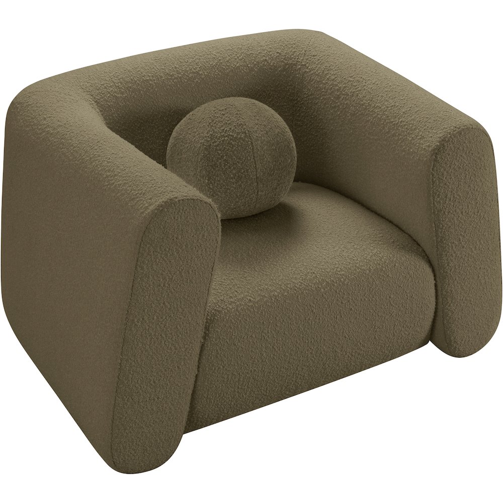 Abbington Olive Boucle Fabric Chair. Picture 3