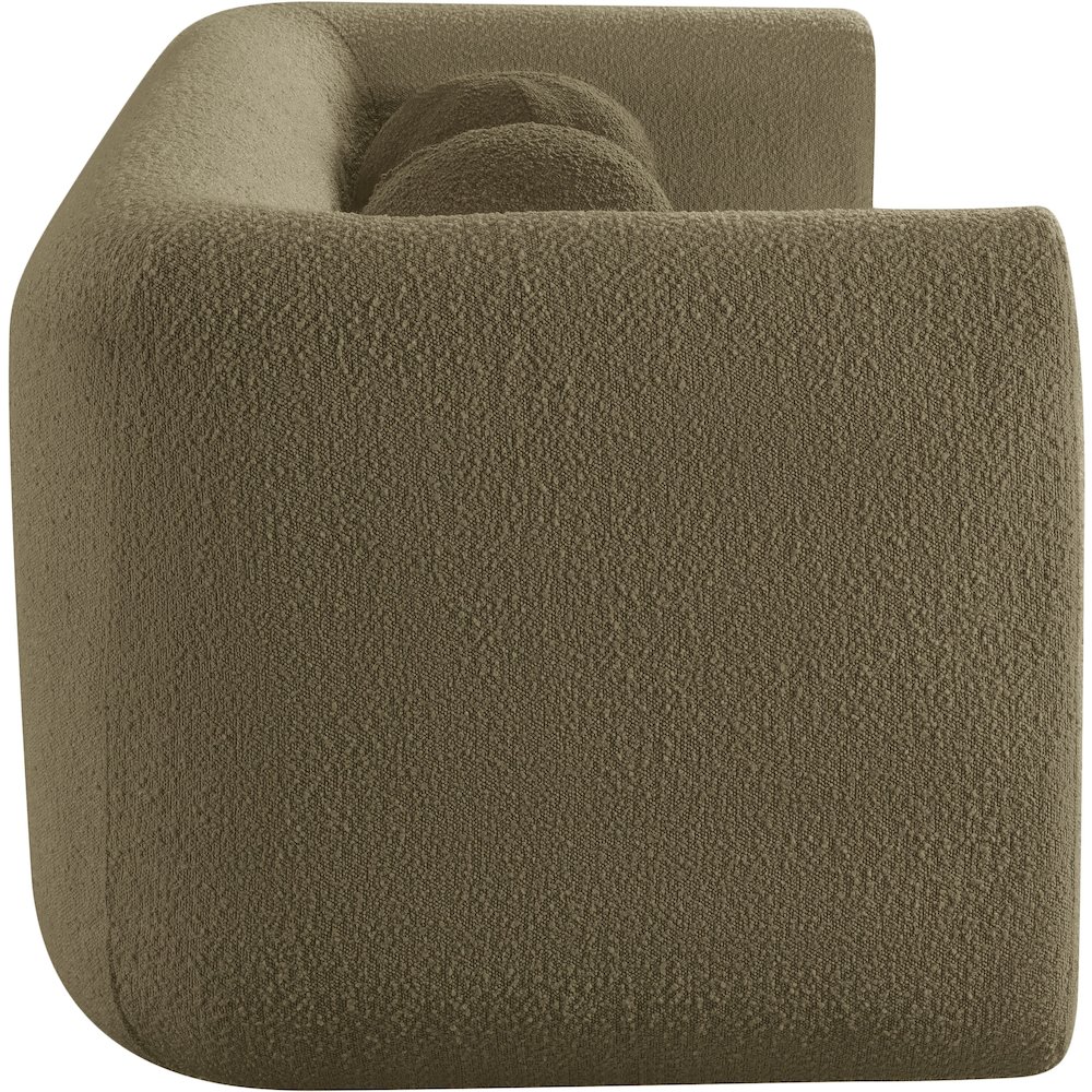 Abbington Olive Boucle Fabric Loveseat. Picture 8