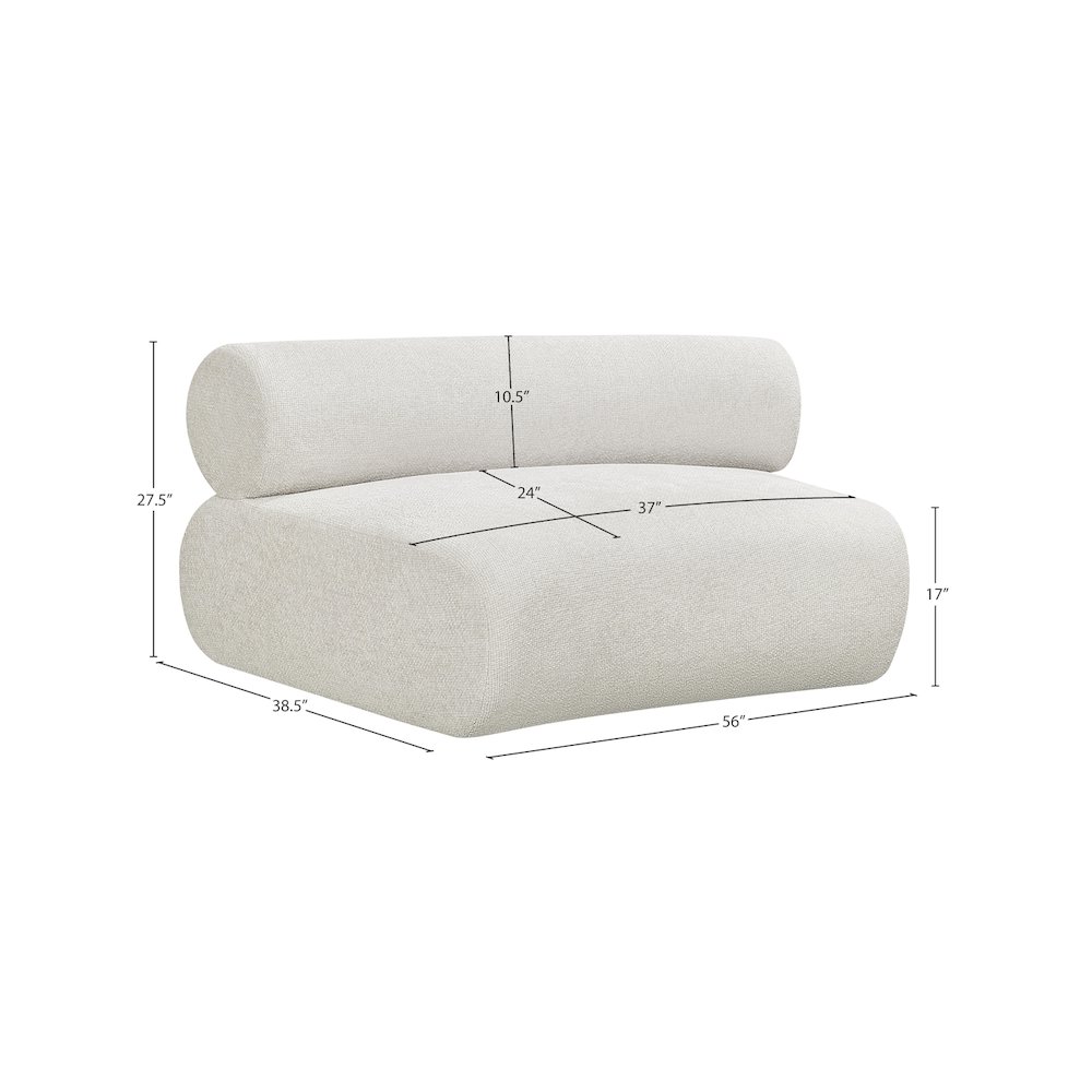 Bale Cream Chenille Fabric Modular Chair. Picture 10