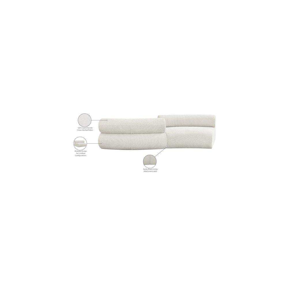 Bale Cream Chenille Fabric Modular Sofa. Picture 10