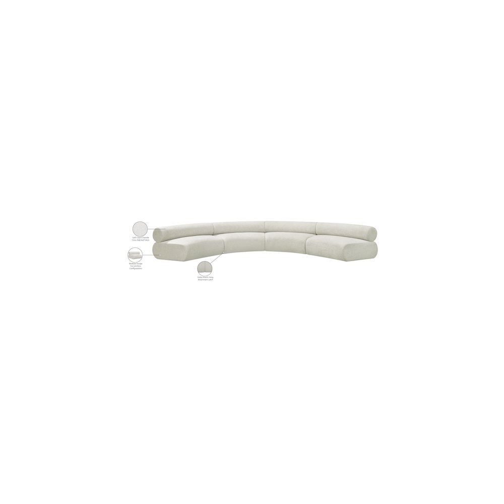 Bale Cream Chenille Fabric Modular Sofa. Picture 12