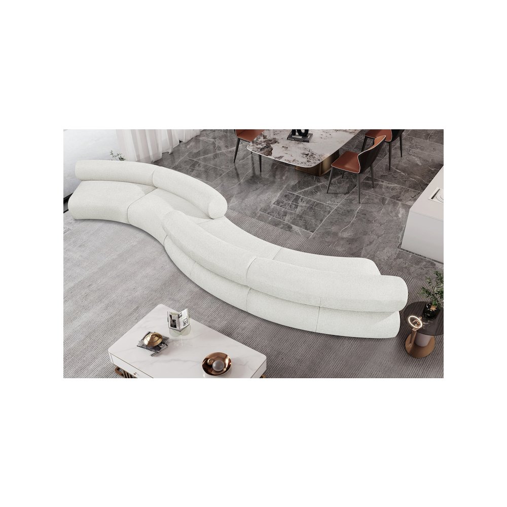 Bale Cream Chenille Fabric Modular Sofa. Picture 2