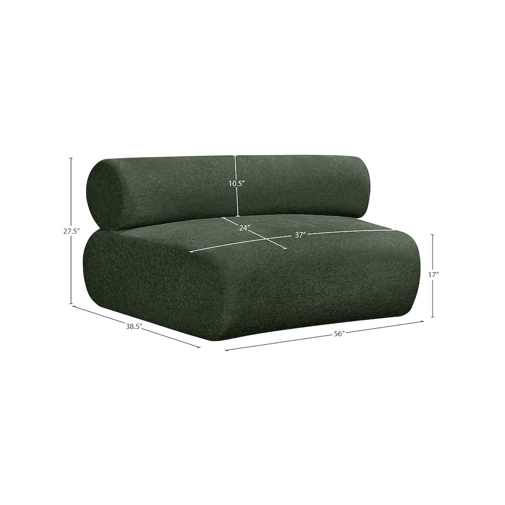 Bale Green Chenille Fabric Modular Chair. Picture 2