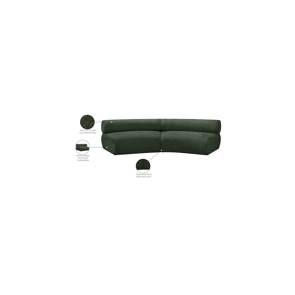 Bale Green Chenille Fabric Modular Sofa. Picture 12
